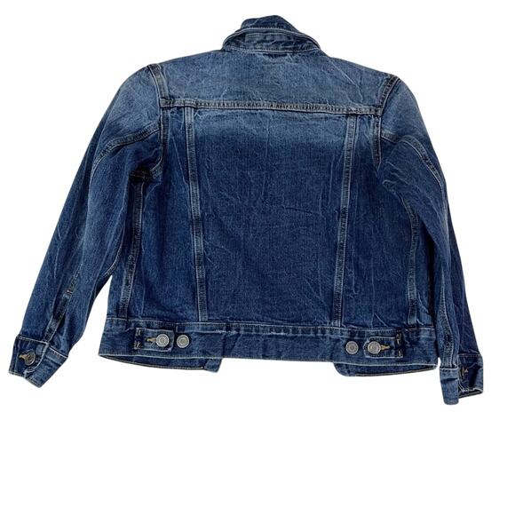 Gap Jacket Kids Medium Blue Denim Jean Front Pocket Button Up - Picture 3 of 10